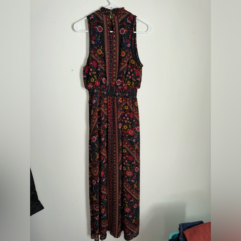 Xhilaration Black Floral Maxi Dress